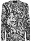 PHILIPP PLEIN TATTOO-PRINT CASHMERE SWEATSHIRT