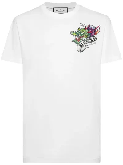 Philipp Plein Tattoo-print Cotton T-shirt In White