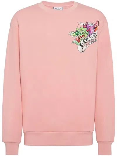 Philipp Plein Tattoo-print Crew-neck Sweatshirt In Pink