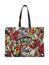 Philipp Plein Tattoo Print Shopping Bag In Red