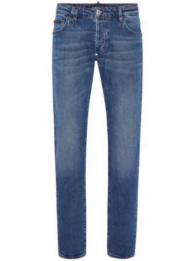Philipp Plein Super Straight Cut Jeans Basic Men In Blue
