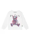 Philipp Plein Teddy Bear Crystal-embellished Sweatshirt In White
