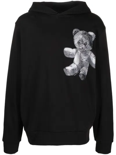 Philipp Plein Teddy Bear Paisley-print Hoodie In Black