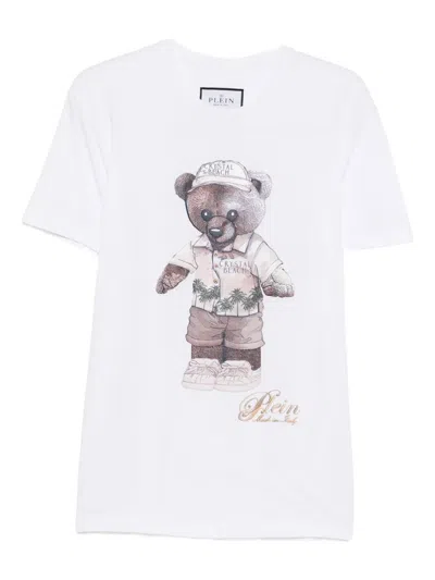 Philipp Plein Teddy-bear-print Cotton T-shirt In White