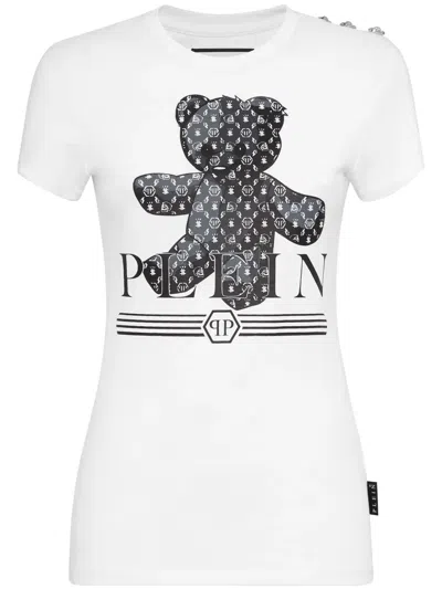 Philipp Plein Teddy Bear-print Cotton T-shirt In White