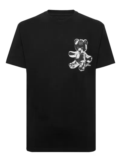 Philipp Plein Teddy Bear-print Crew-neck T-shirt In Black