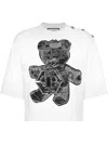 Philipp Plein Cropped Round Neck T-shirt 3d Teddy In "01 White"