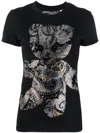 Philipp Plein Teddy Bear Rhinestone-embellished T-shirt In Black