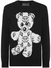 Philipp Plein Teddy Bear Embroidered-jacquard Jumper In Black