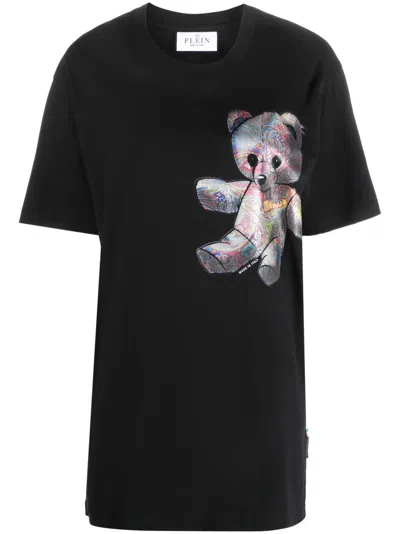 Philipp Plein Teddy Bear-print Cotton T-shirt In Black