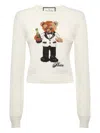 Philipp Plein Teddy-embroidered Crew-neck Sweater In Multi