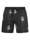 Philipp Plein Teddy-print Swim Shorts In Black