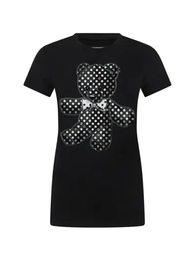 Philipp Plein Teddy Rhinestone-embellished T-shirt In Black