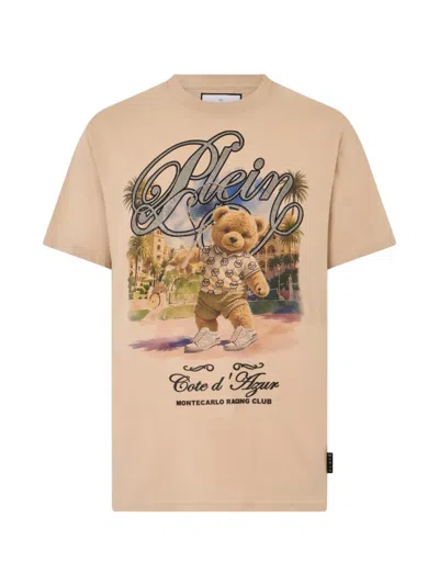 Philipp Plein Teddy Tennis Round-neck T-shirt In Neutral