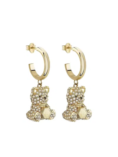 Philipp Plein Teddy Valentine Hoop Earrings In Gold