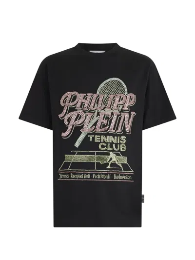 Philipp Plein Tennis Club Round-neck T-shirt In Black