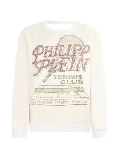 Philipp Plein Tennis Club Sweatshirt In White