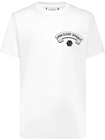 Philipp Plein Text-print T-shirt In White
