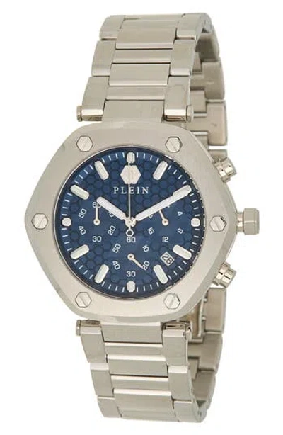 Philipp Plein The Hexagon Chronograph Bracelet Watch, 42mm In Stainless Steel