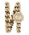 Philipp Plein The Hexagon Groumette Crystal Watch In Gold