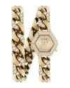 Philipp Plein The Hexagon Groumette Crystal Watch In Gold