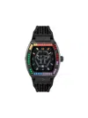 Philipp Plein The Hexagon Phantom Silicone Watch In Black