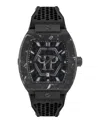 Philipp Plein The Hexagon Phantom Silicone Watch In Black