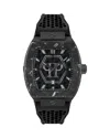Philipp Plein The Hexagon Phantom Silicone Watch In Black