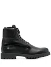 Philipp Plein The Hunter Shearling Lined Leather Boots In Black
