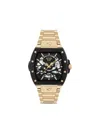 Philipp Plein Men's Automatic The Skeleton 2.0 Gold Ion Plated Bracelet Watch 44mm In Black