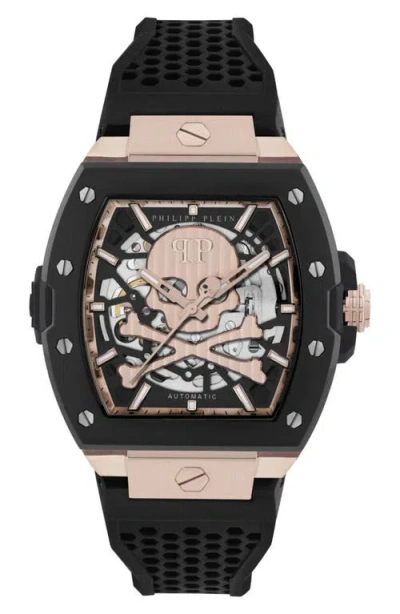 Philipp Plein The $keleton 2.0 Automatic Silicone Strap Watch, 44mm In Tte