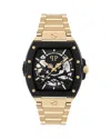 Philipp Plein Men's Automatic The Skeleton 2.0 Gold Ion Plated Bracelet Watch 44mm In Black/gold