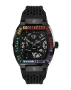 Philipp Plein The Hexagon Phantom Silicone Watch In Black