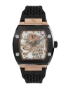 Philipp Plein Men's Automatic The $keleton Black Silicone Strap Watch 44mm In Fantasy