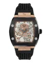 Philipp Plein Men's Automatic The $keleton Black Silicone Strap Watch 44mm In Multi