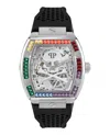 Philipp Plein The Skeleton Silicone Strap Watch, 44mm In Multi