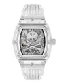 Philipp Plein Men's Automatic Skeleton Transparent Tpu Strap Watch 44x56mm In Multi