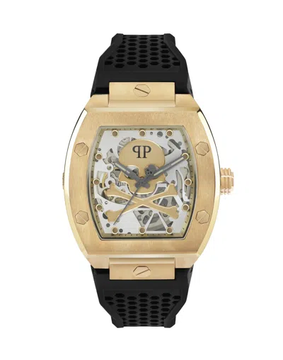 Philipp Plein The $keleton Gold Watch In Blue