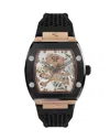 Philipp Plein Men's Automatic The $keleton Black Silicone Strap Watch 44mm In Multi