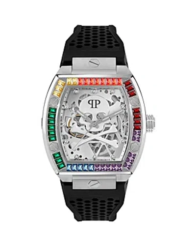 Philipp Plein The $keleton Watch, 44mm In Silver/black