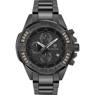 Philipp Plein The Skull Chrono Crystal-embellished 44mm Watch In Black