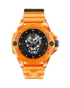 Philipp Plein The $kull Scuba Duba Edition Silicone Watch In Black/orange