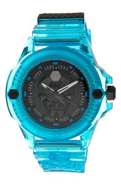 Philipp Plein The $kull Scuba Duba Silicone Strap Watch, 44mm