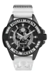 Philipp Plein Sport The $kull Silicone Strap Watch, 44mm In Black/white