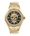 Philipp Plein Men's The Skull Spikes Gold Ion Plated Stainless Steel Bracelet Watch 45mm In Gold
