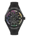 Philipp Plein Men's The Skull Spikes Black Silicone Strap Watch 45mm In Black
