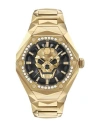 Philipp Plein Men's The Skull Spikes Gold Ion Plated Stainless Steel Bracelet Watch 45mm In Gold