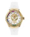Philipp Plein Women's Skull Spikes White Silicone Strap Watch 40mm In Multi