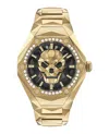 Philipp Plein Men's The Skull Spikes Gold Ion Plated Stainless Steel Bracelet Watch 45mm In Multi