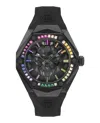 Philipp Plein Men's The Skull Spikes Black Silicone Strap Watch 45mm In Multi